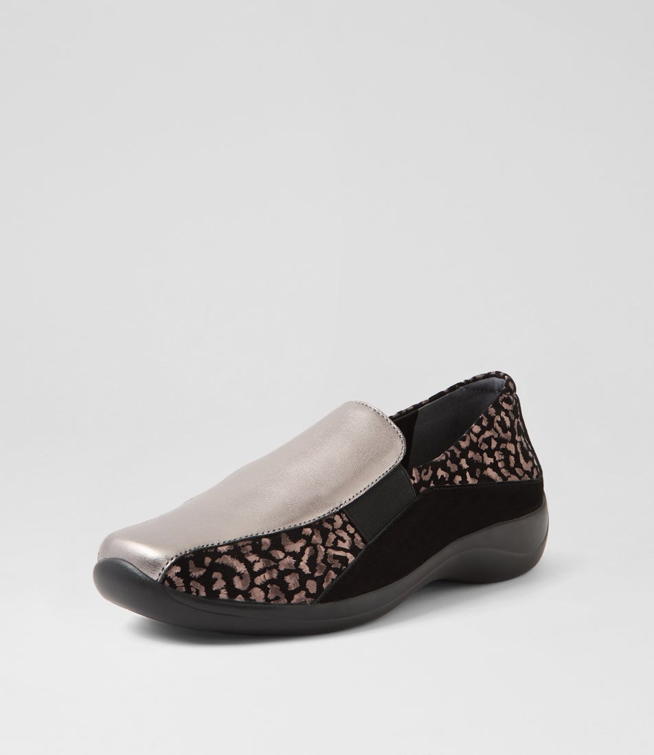 Jokea Xf Pewter Rose Metallic Leopard Multi Flat Shoes