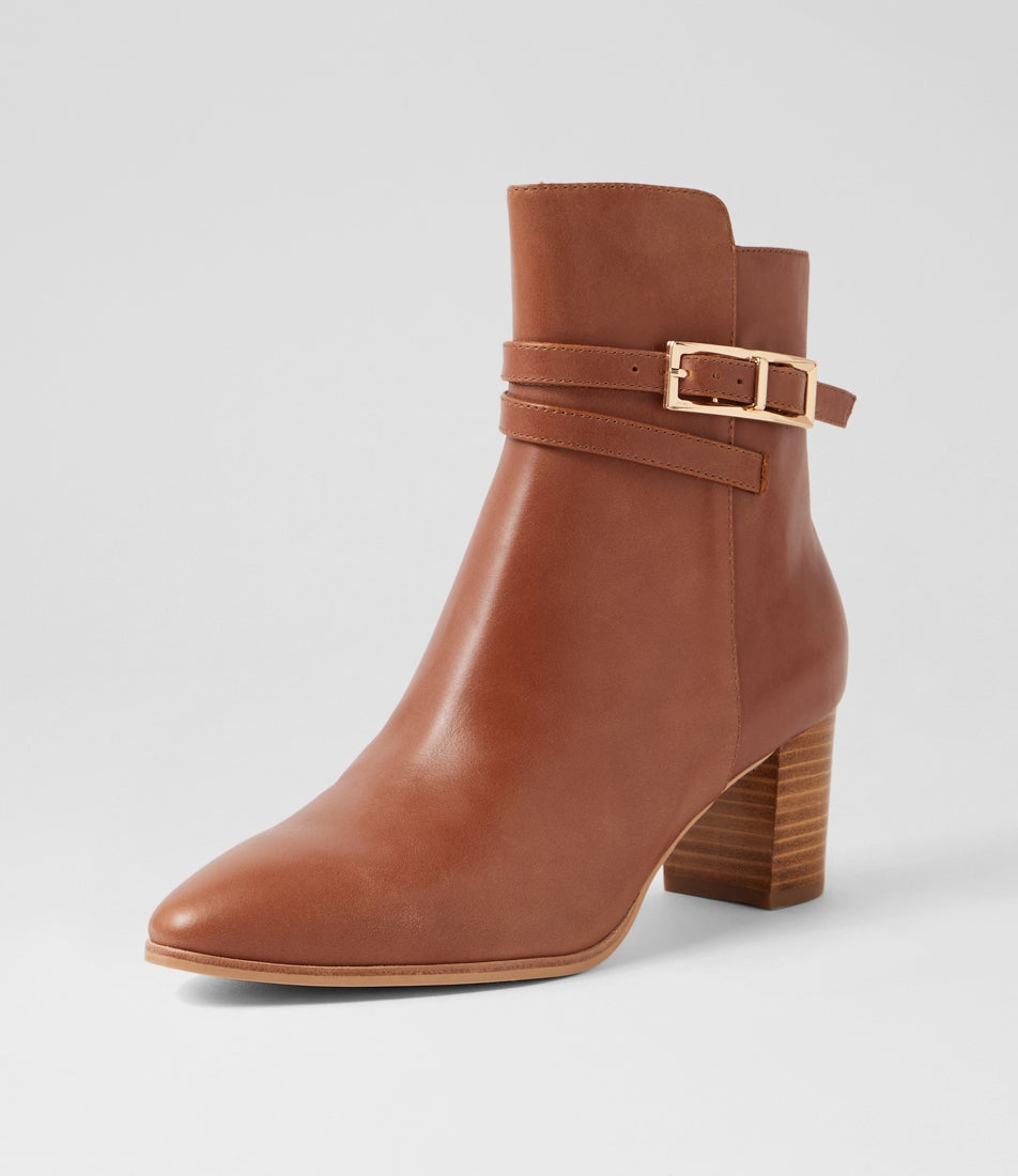 Blida New Cognac Natural Leather Ankle Boots Blida New Cognac Natural Leather Ankle Boots