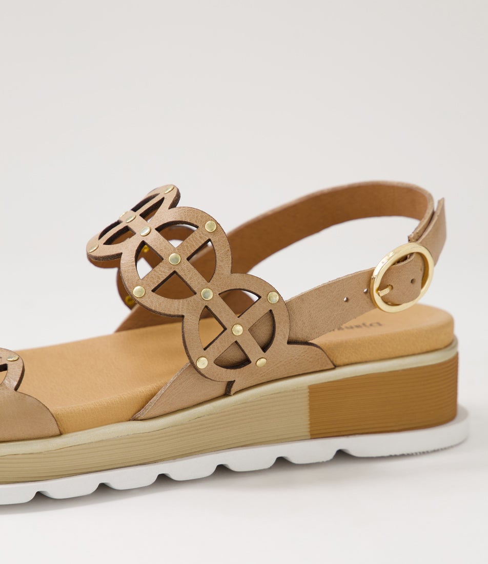 Carola Cappuccino Leather Sandals
