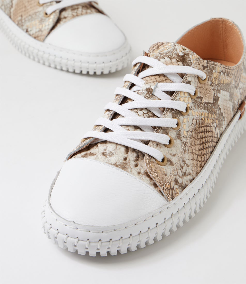 Jitarrs Neutral Metallic Snake Sneakers