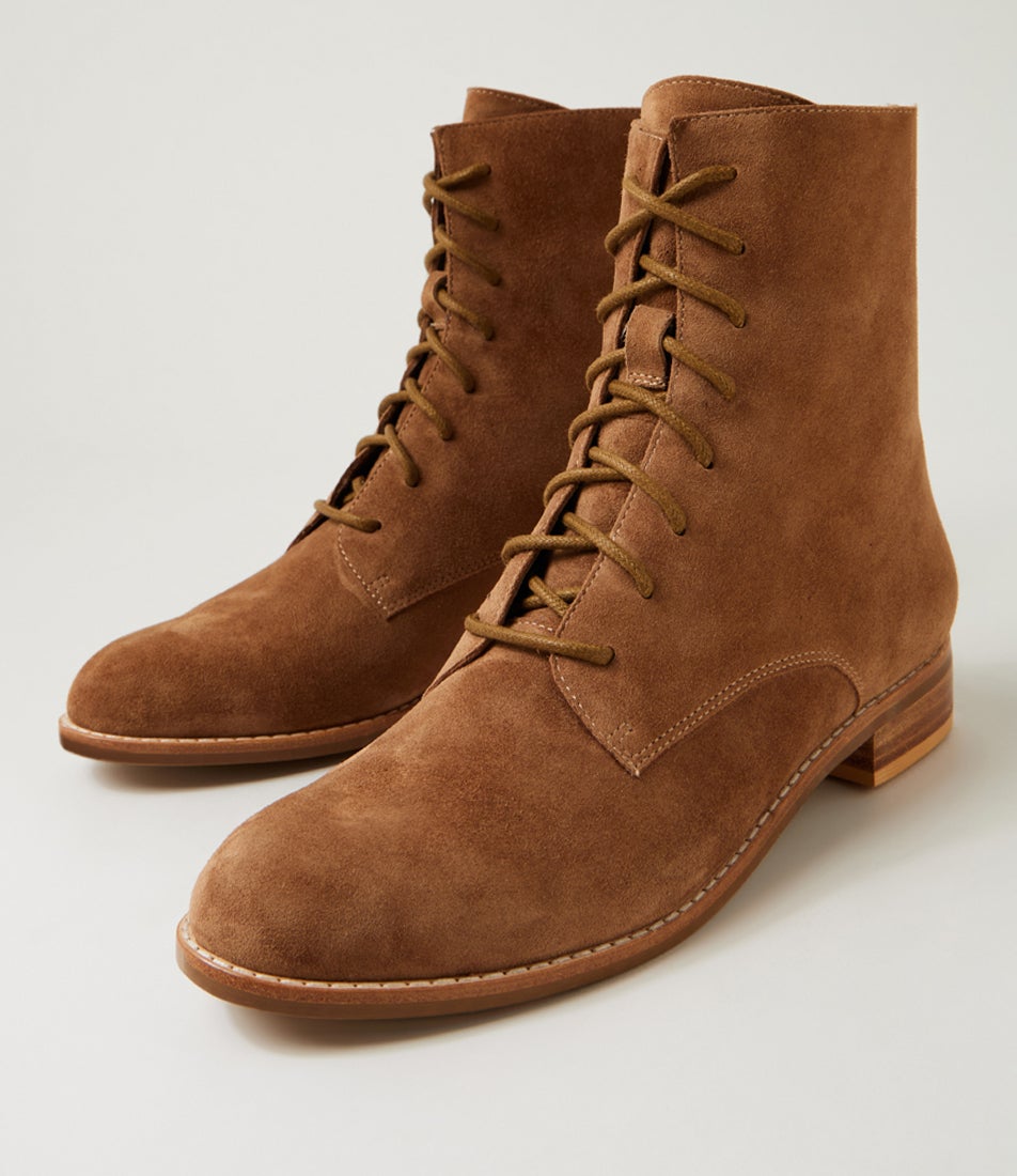 Nenula Nutmeg Suede Lace Up Boots