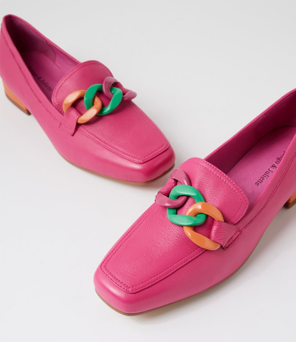 Boosta Fuchsia Leather Heels