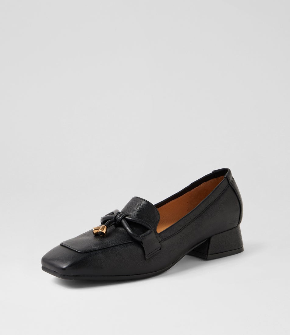 Sofar Black Leather Loafers