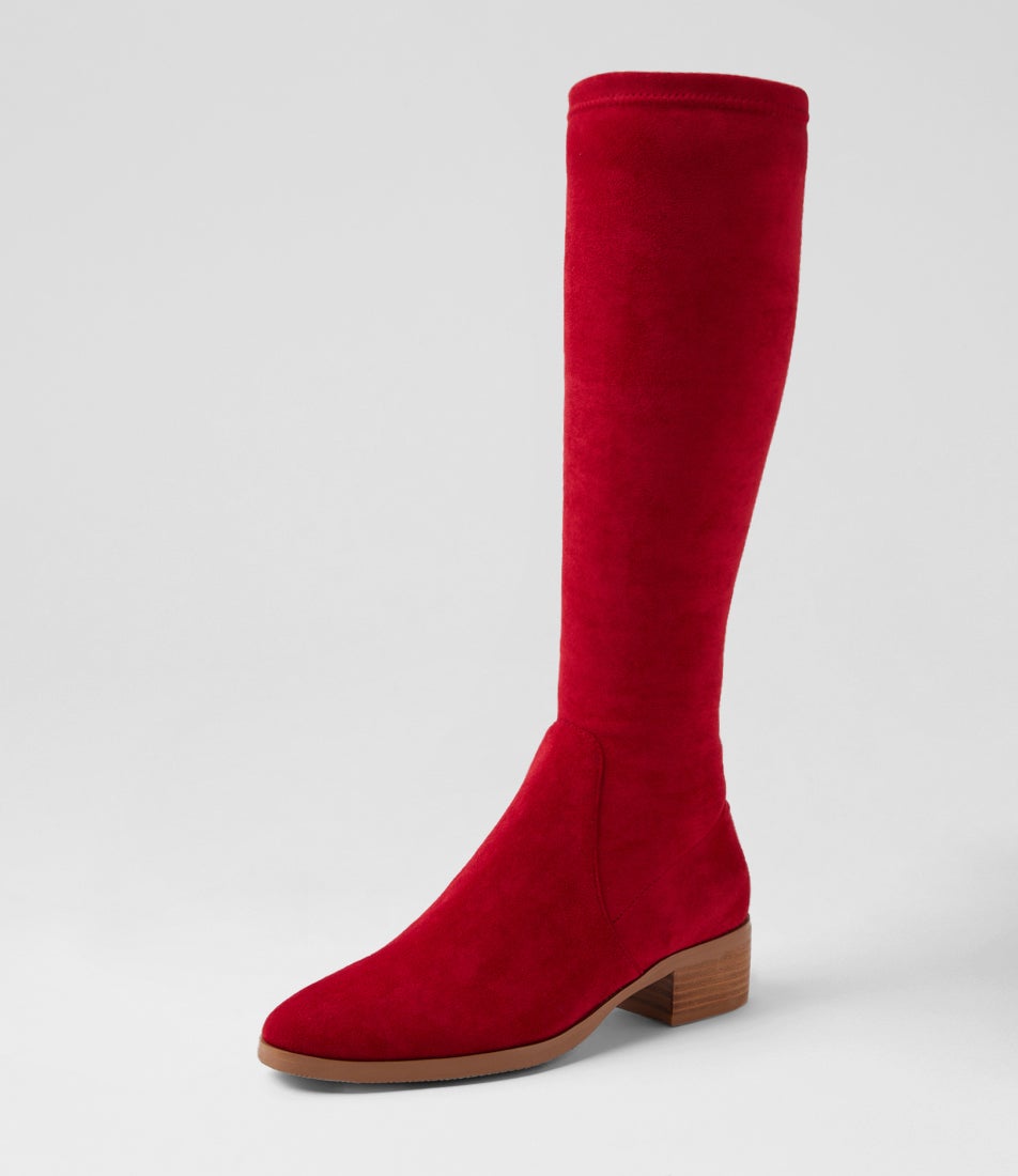 Timothie Ruby Stretch Microsuede Knee High Boots