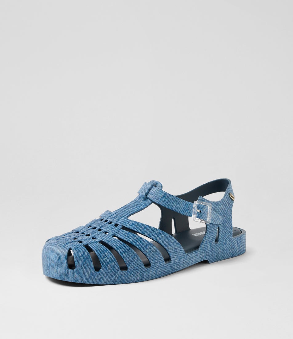 Melissa Possession Print Ad Denim Pvc Flat Shoes