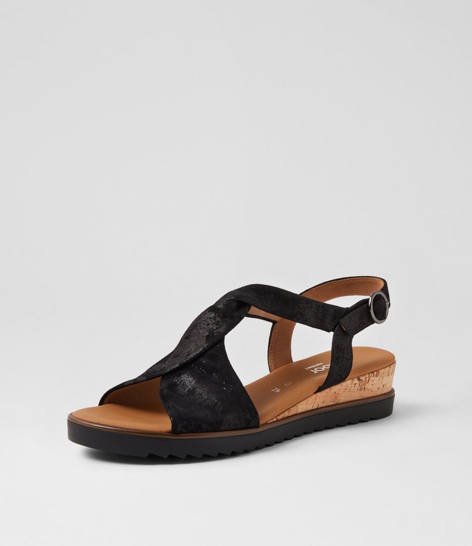 Bianka Schwarz Leather Sandals