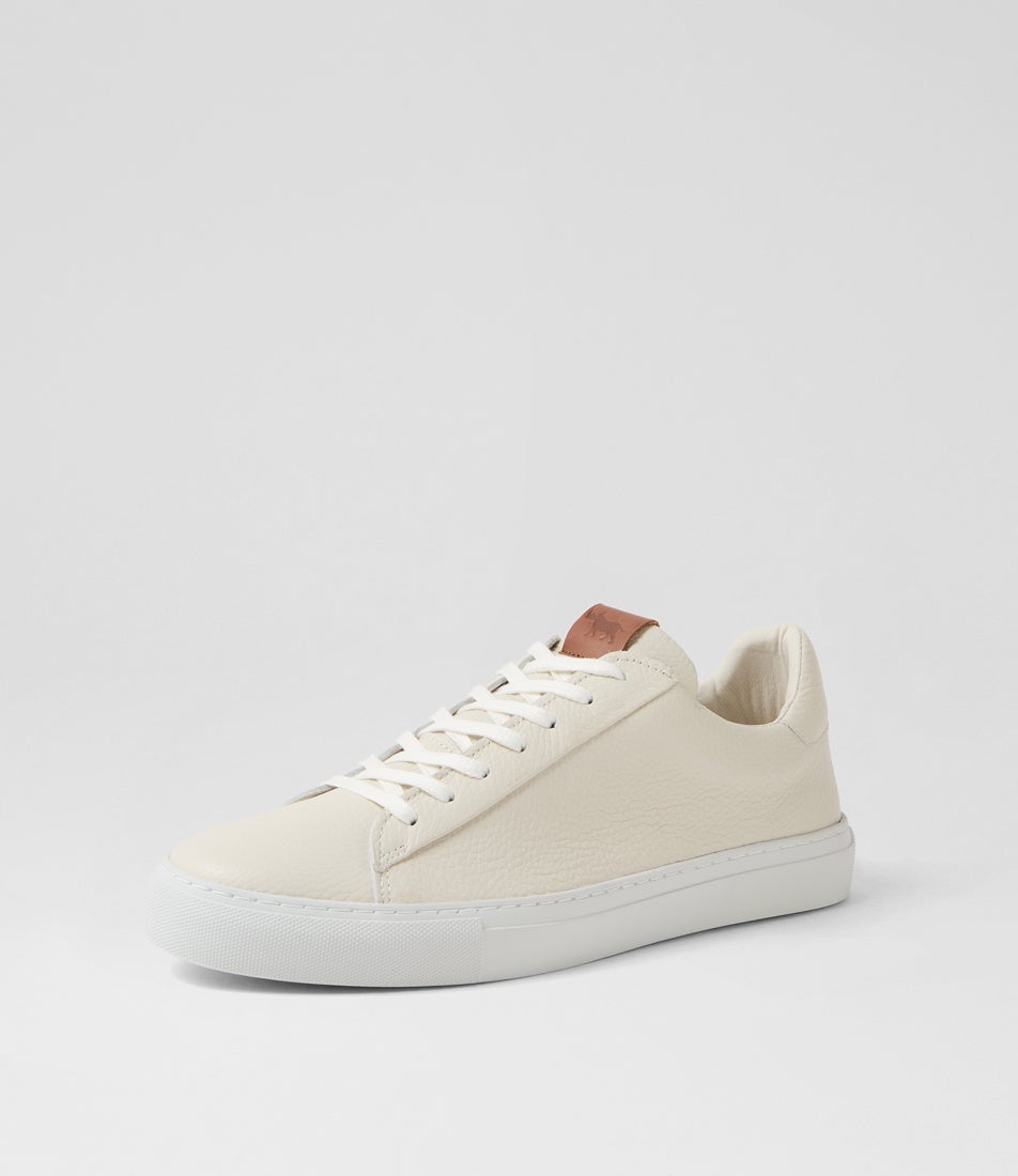 Slate White Leather Sneakers