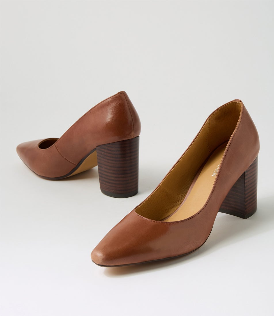 Sabena Walnut Dark Brown Leather Heels
