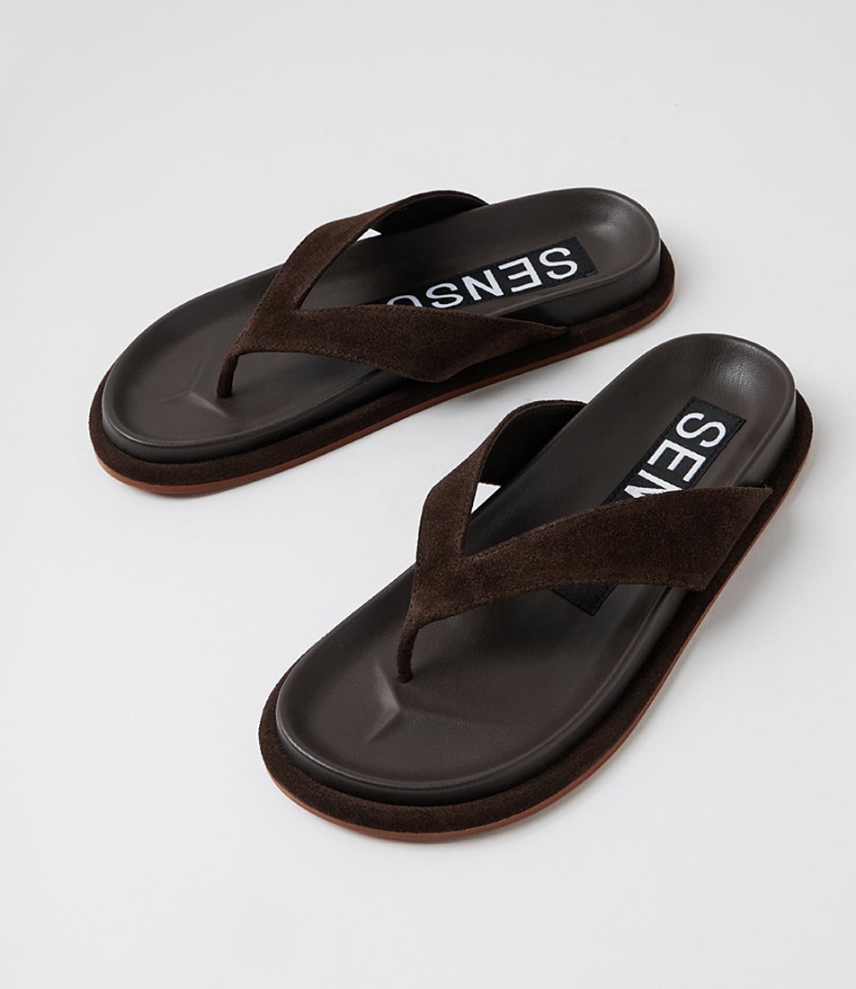 Devon Chocolate Suede Thongs