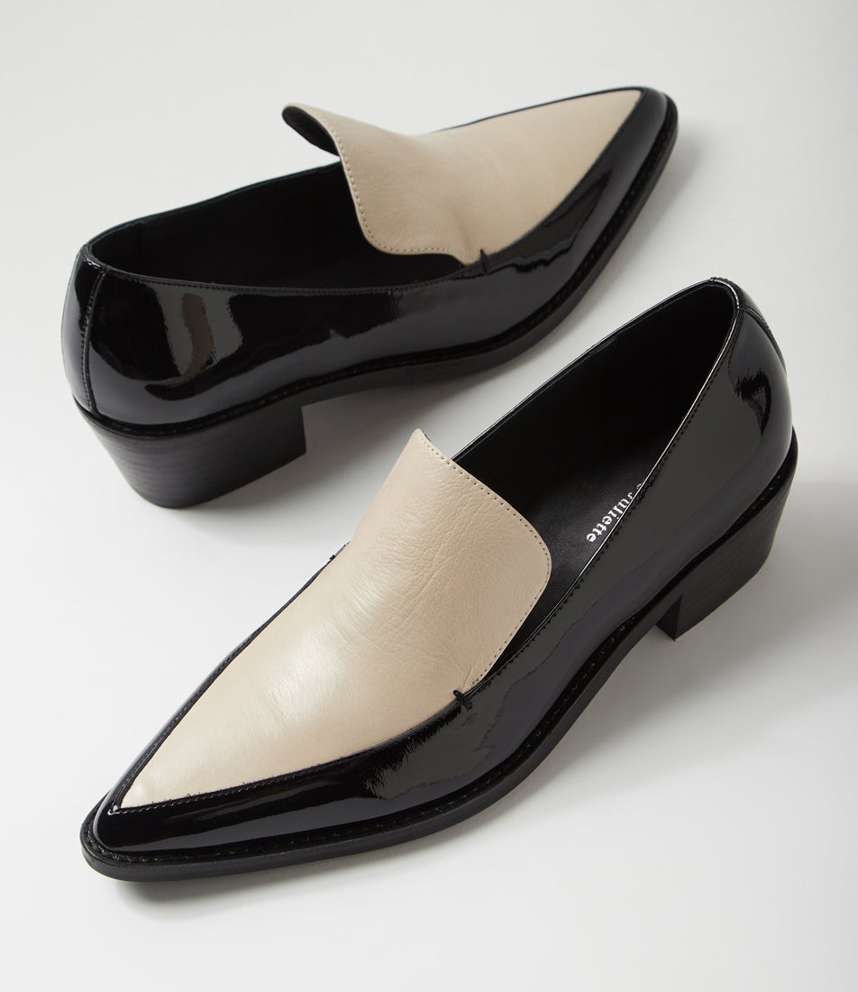 Daven Black Vanilla Patent Leather Flat Shoes