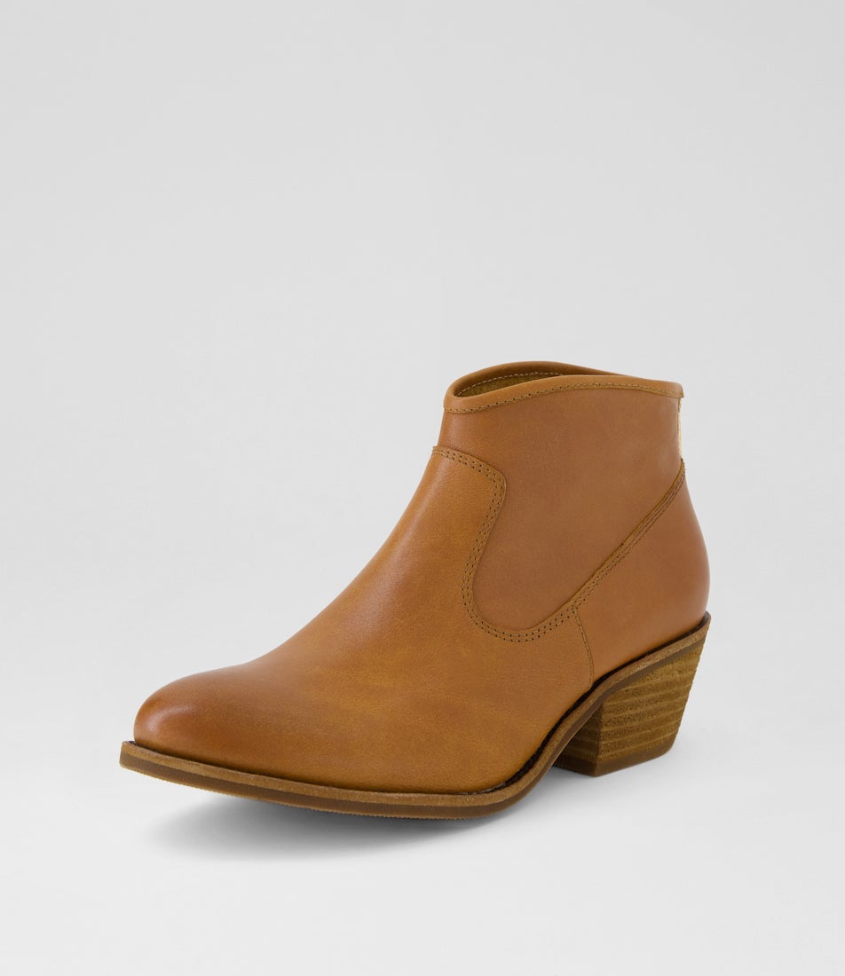 Jealousy Cognac Waxy Leather Ankle Boots Jealousy Cognac Waxy Leather Ankle Boots