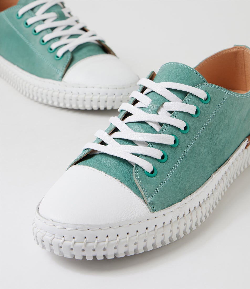 Jitarrs White Sky Shrunken Leather Sneakers
