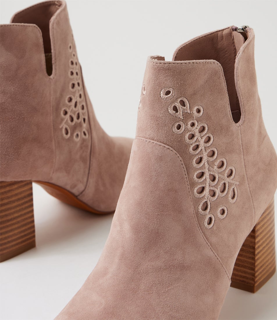 Spesh Petal Natural Suede Ankle Boots