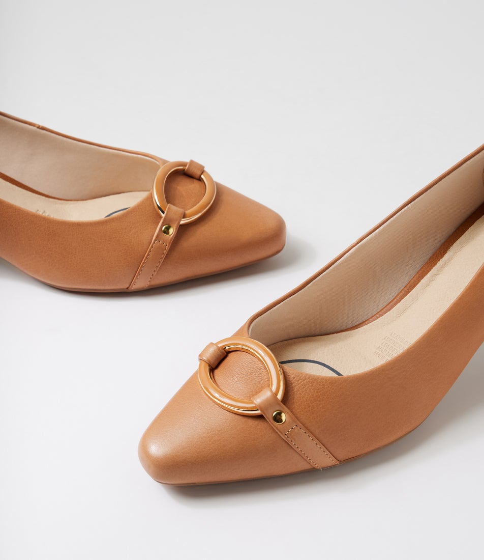 Laynes Dark Tan Leather Heels