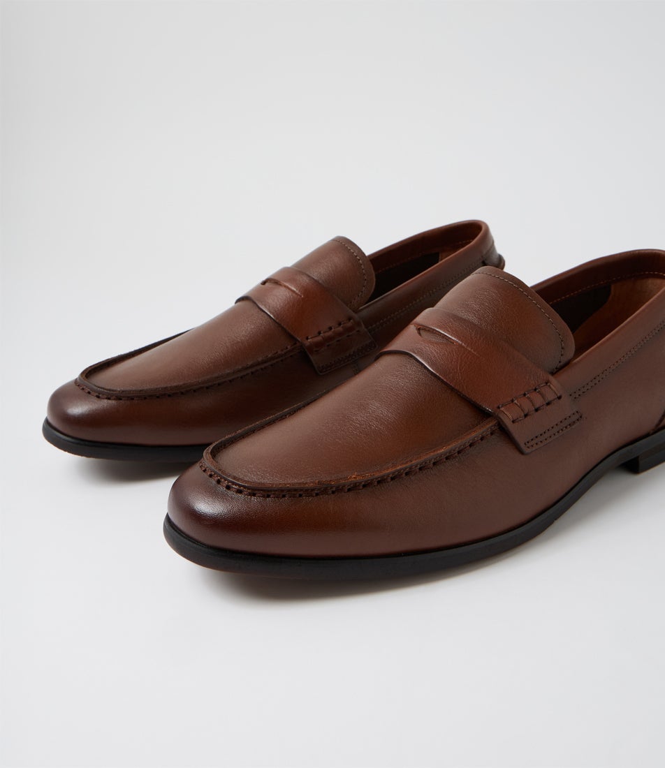 George Cognac Leather Loafers