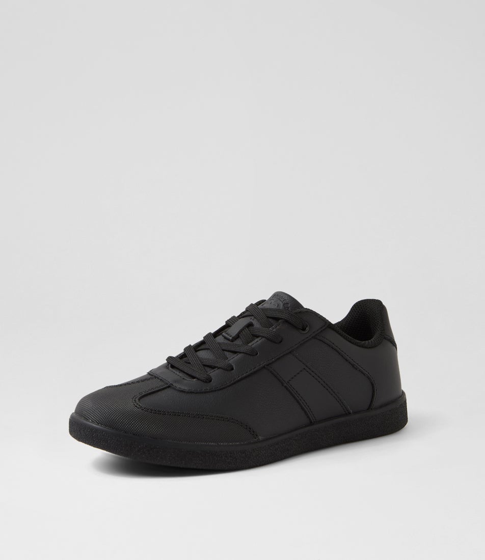 Whale Junior Lace Black Leather Sneakers
