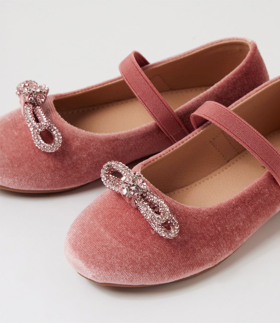 Dulcie Ballet Toddler Dusty Pink Velvet Flat Shoes