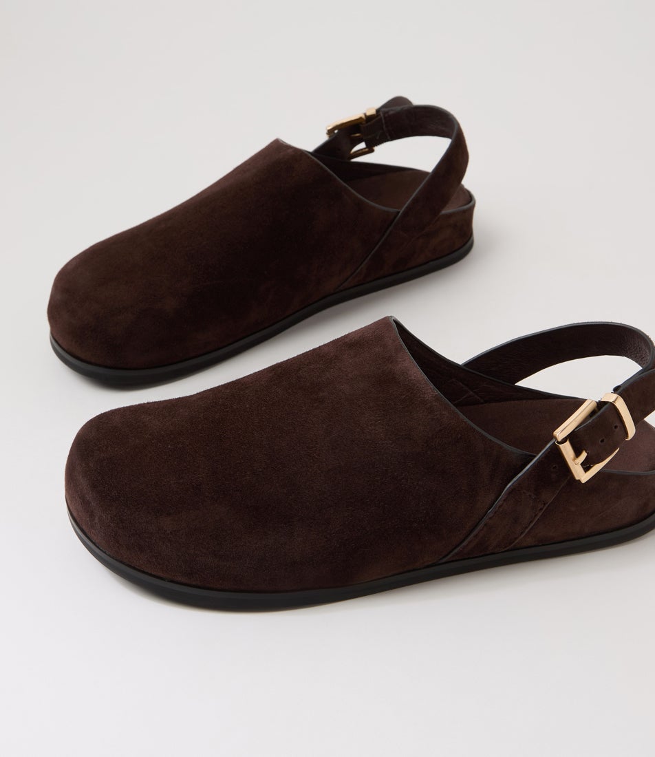 Vumina Dark Choc Suede Flat Shoes