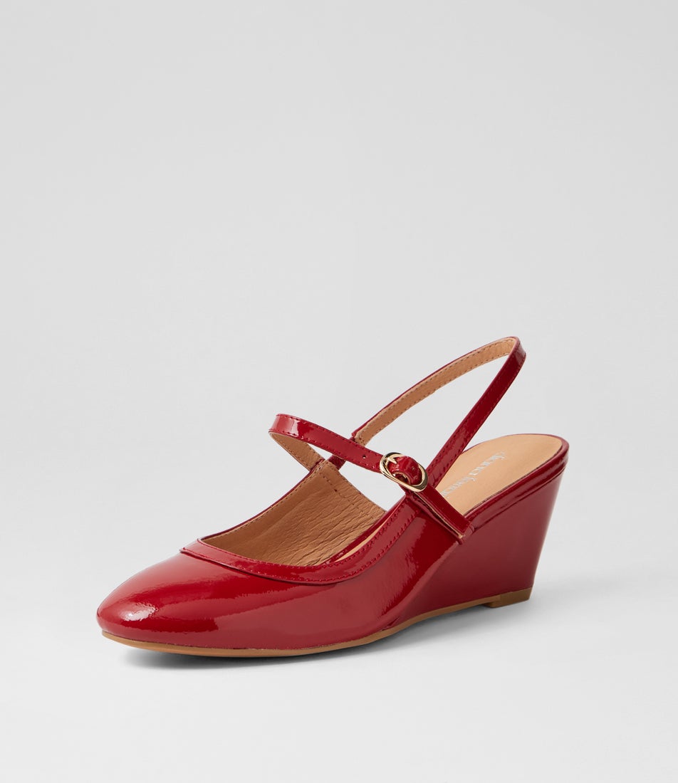 Larah Deep Red Patent Leather Heels Larah Deep Red Patent Leather Heels