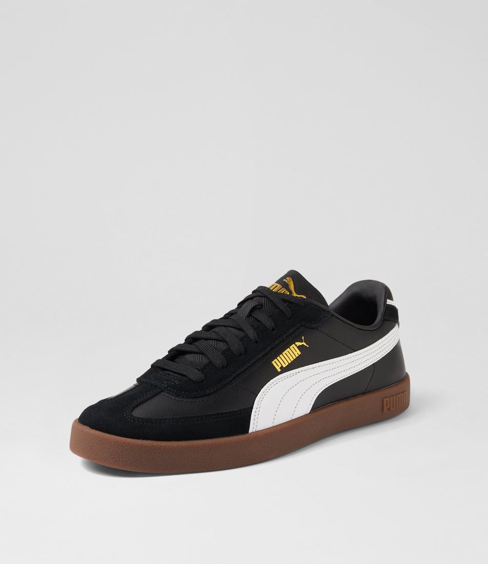 Club 2 Era M Black White Gold Leather Sneakers