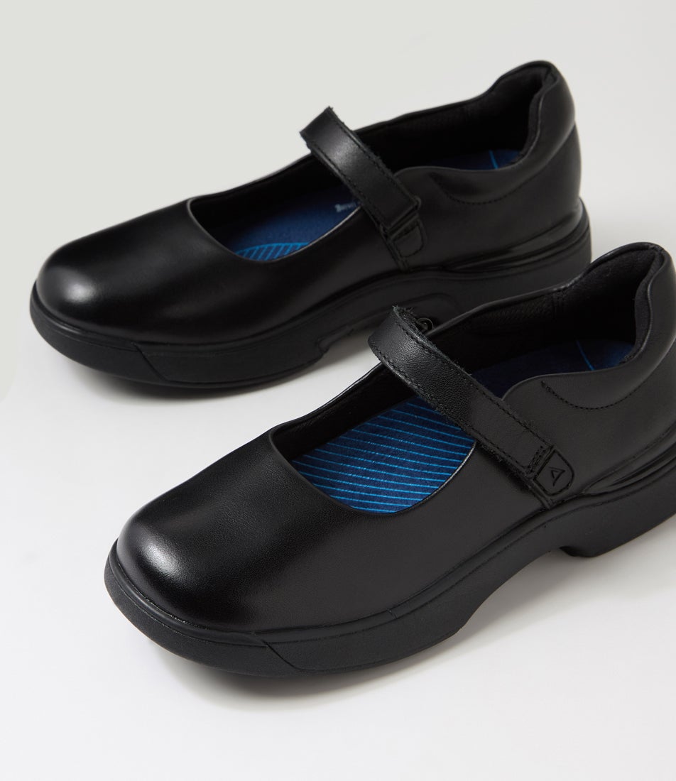 Eden Junior Black Leather Flat Shoes