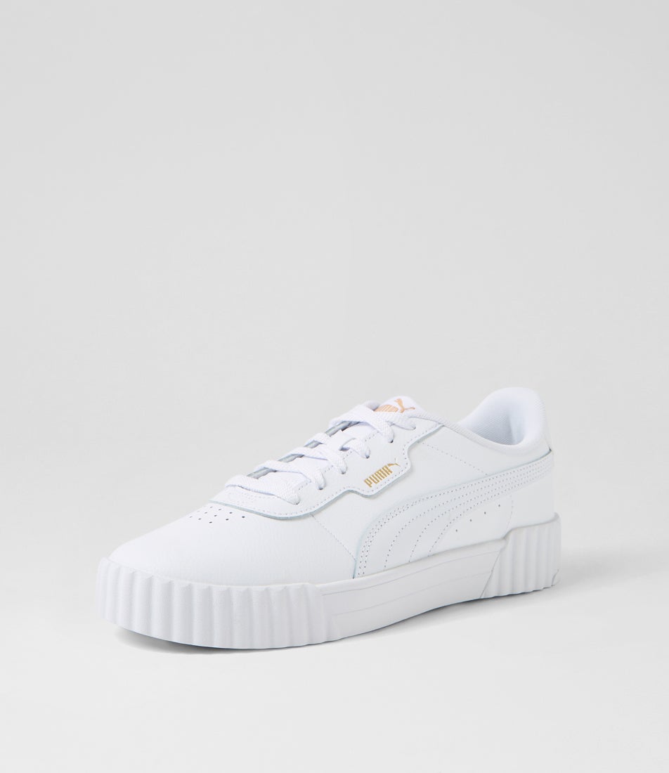 Carina 3 W White Gold Leather Sneakers