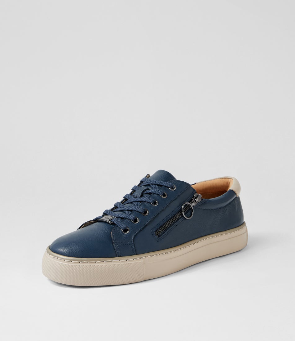 Pamela Xf Navy Almond Leather Sneakers