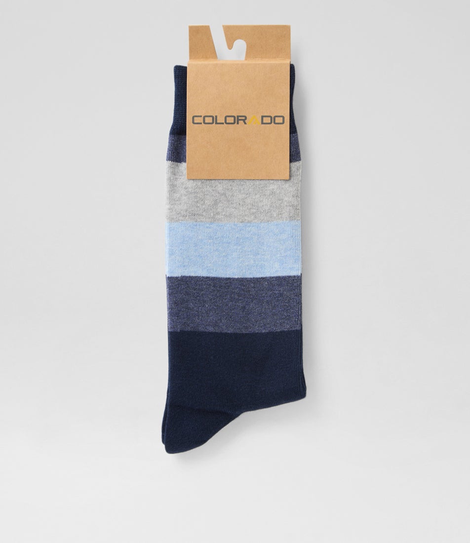 Block Stripe Multi Cotton Socks