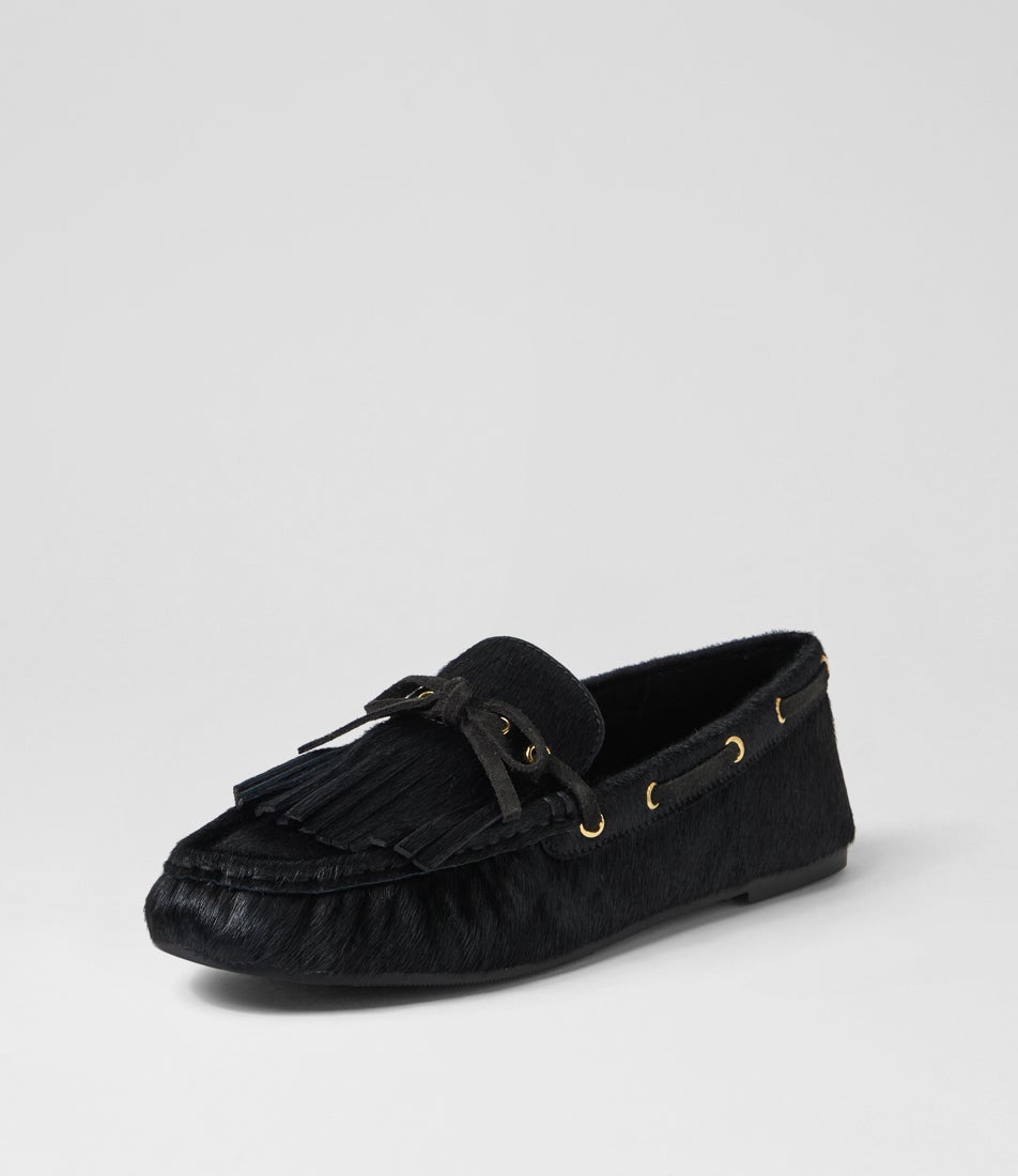 Eltin Black Pony Boat Shoes