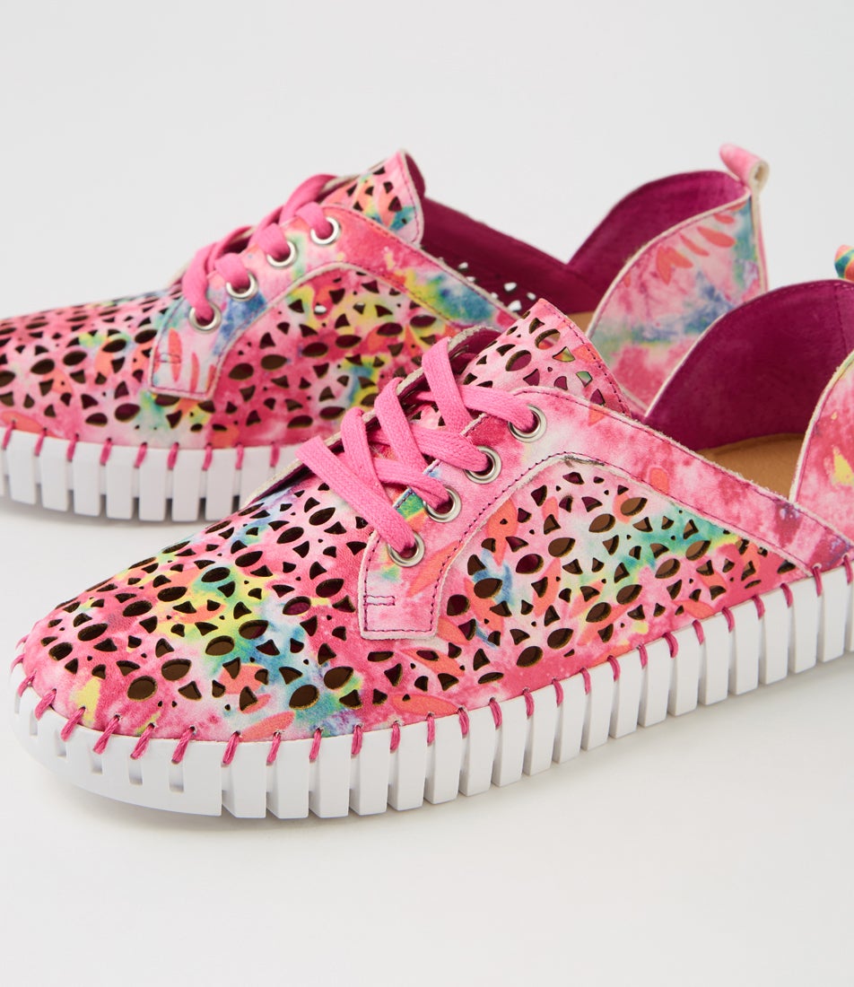 Haifa Bright Mix White Leather Sneakers