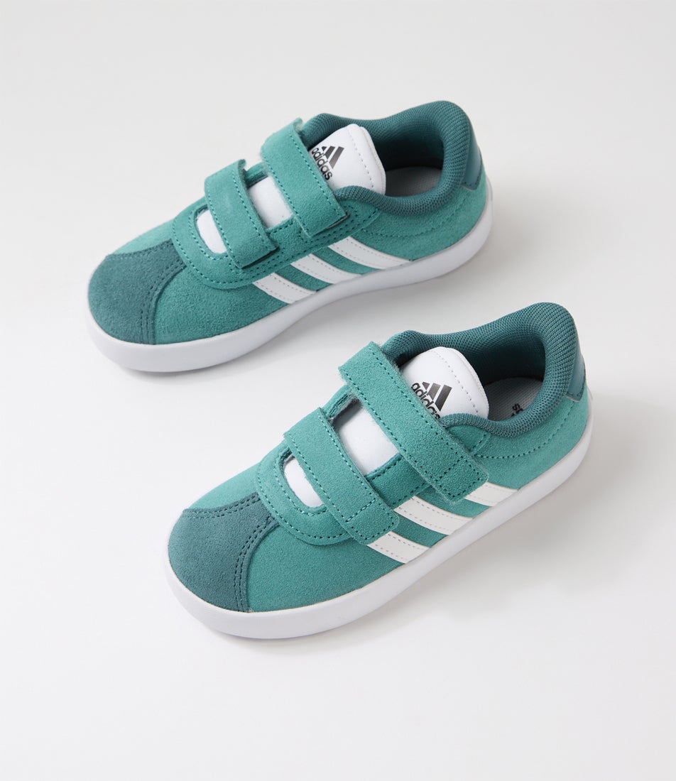 Vl Court 3 Cf I Toddler Powder Teal White Suede Sneakers