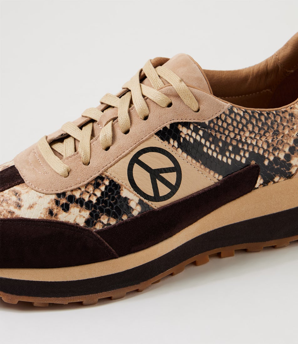 Shirki Choc Black Caramel Snake Multi Sneakers