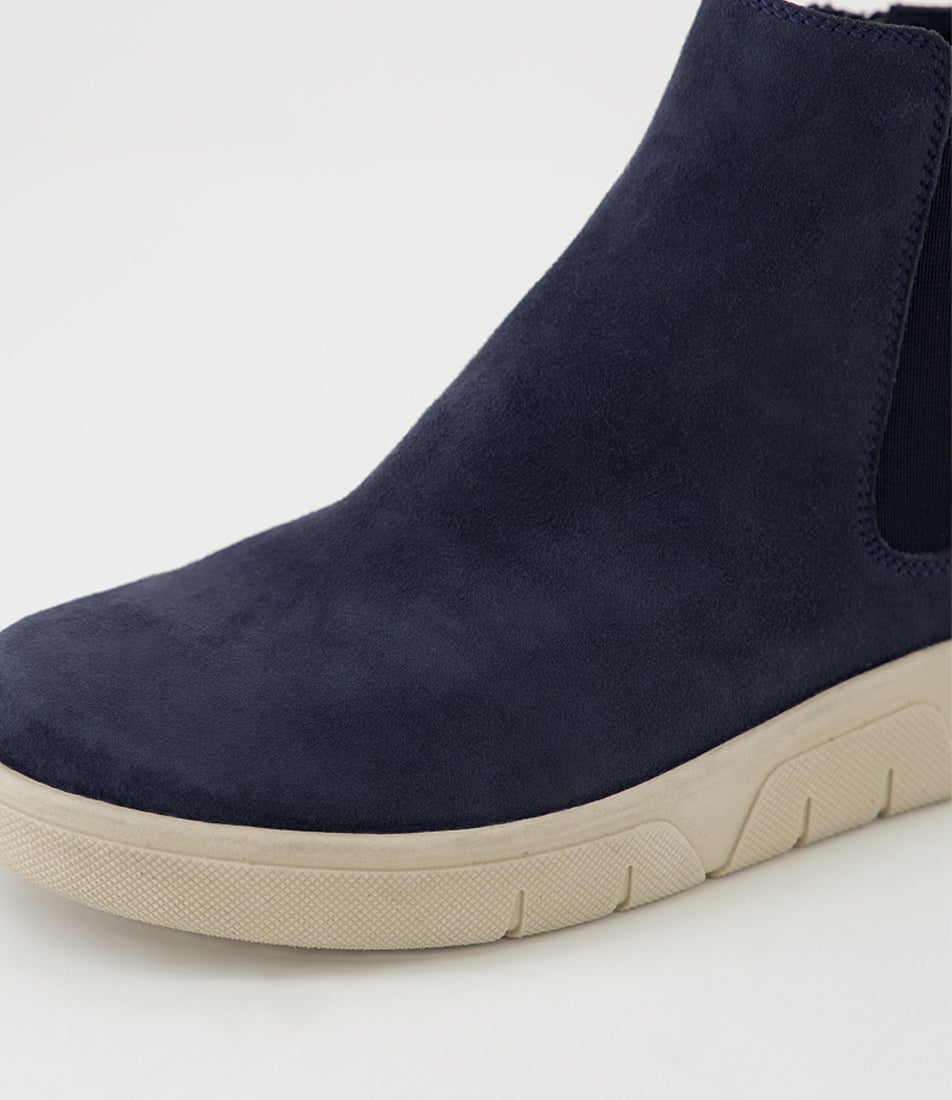 Tatums D Steel Blue Almond Suede Ankle Boots