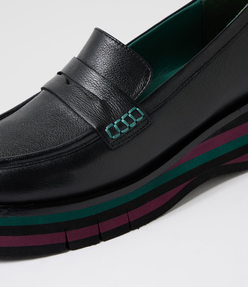 Glambot Black Forest Leather Loafers