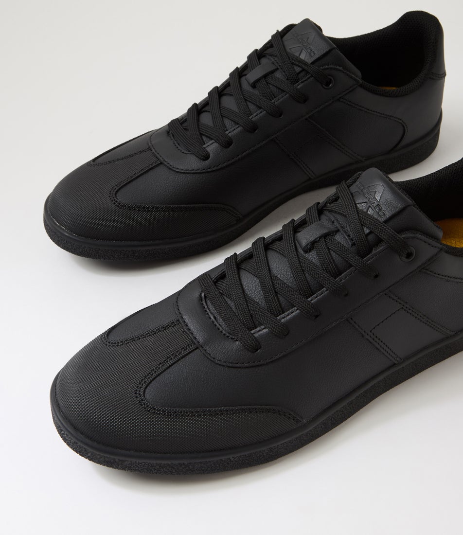 Whale Senior E Lace Black Leather Sneakers