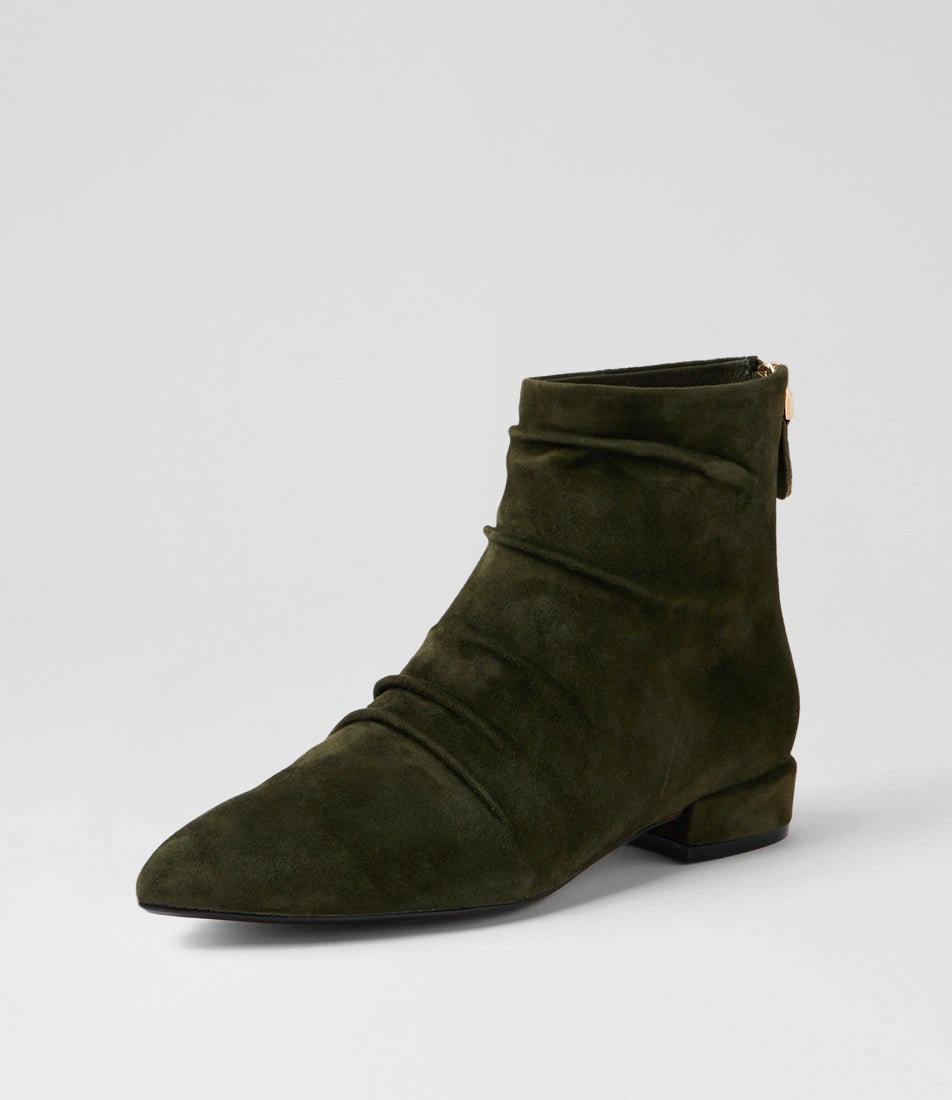 Elpasos Olive Suede Ankle Boots