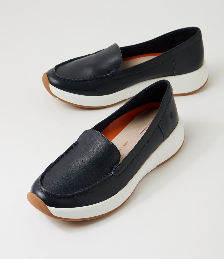 Tru Step Navy Leather Sneakers