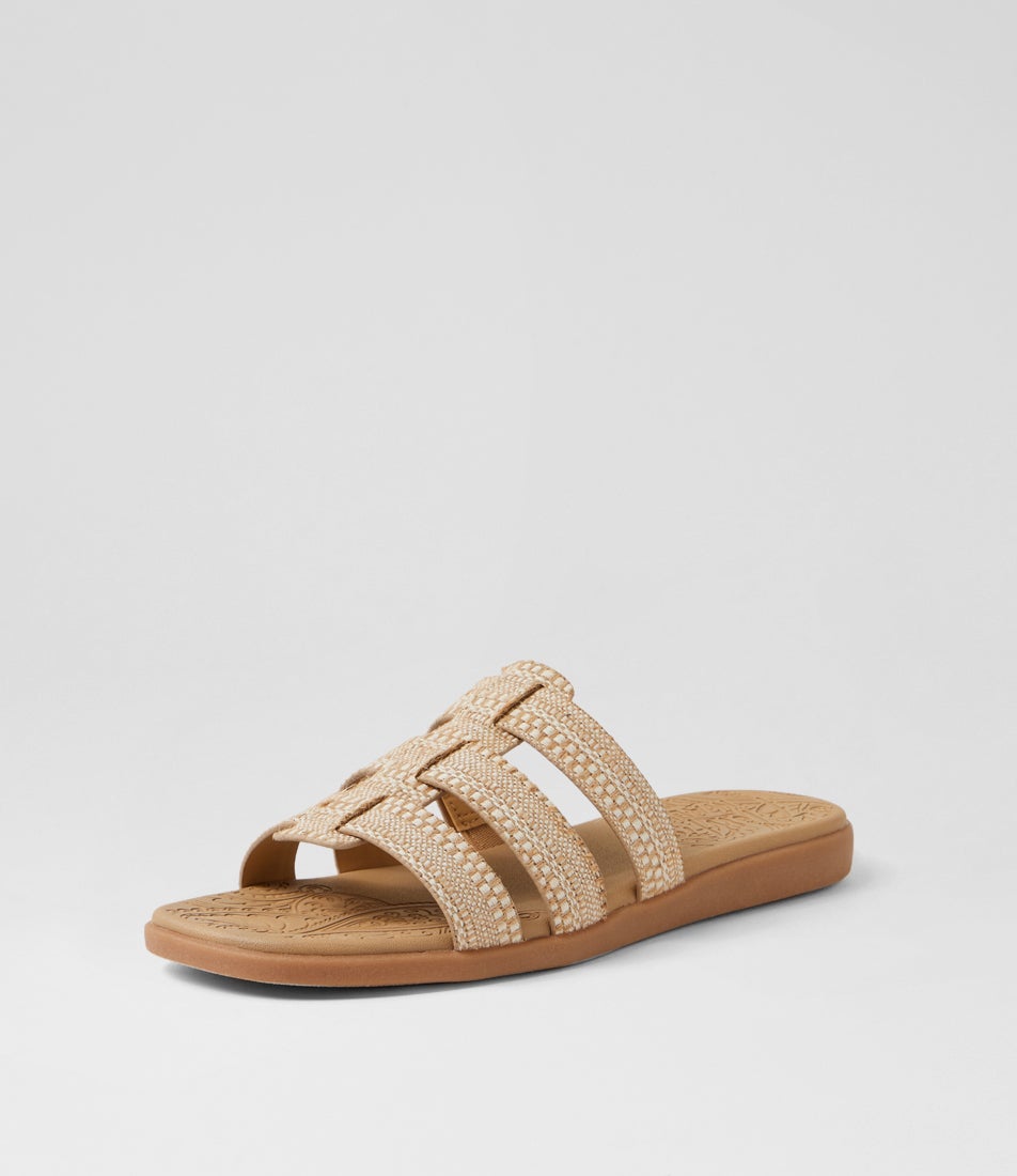 Jellyfish Natural Raffia Slides