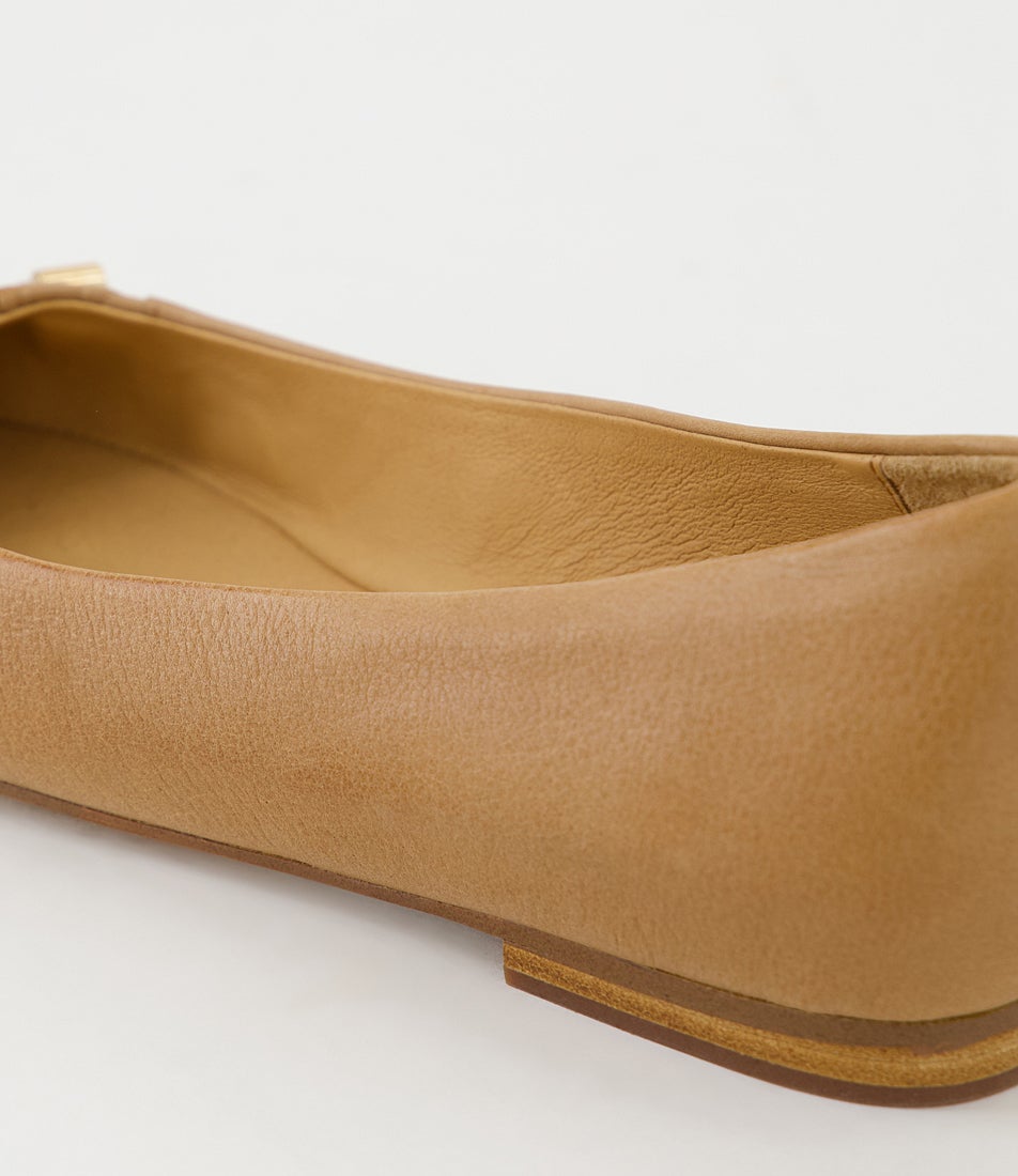 Sabbrina Cognac Leather Flat Shoes Sabbrina Cognac Leather Flat Shoes