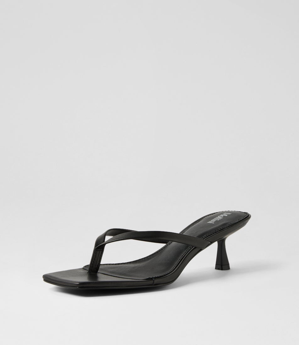 Tidbit Black Leather Sandals
