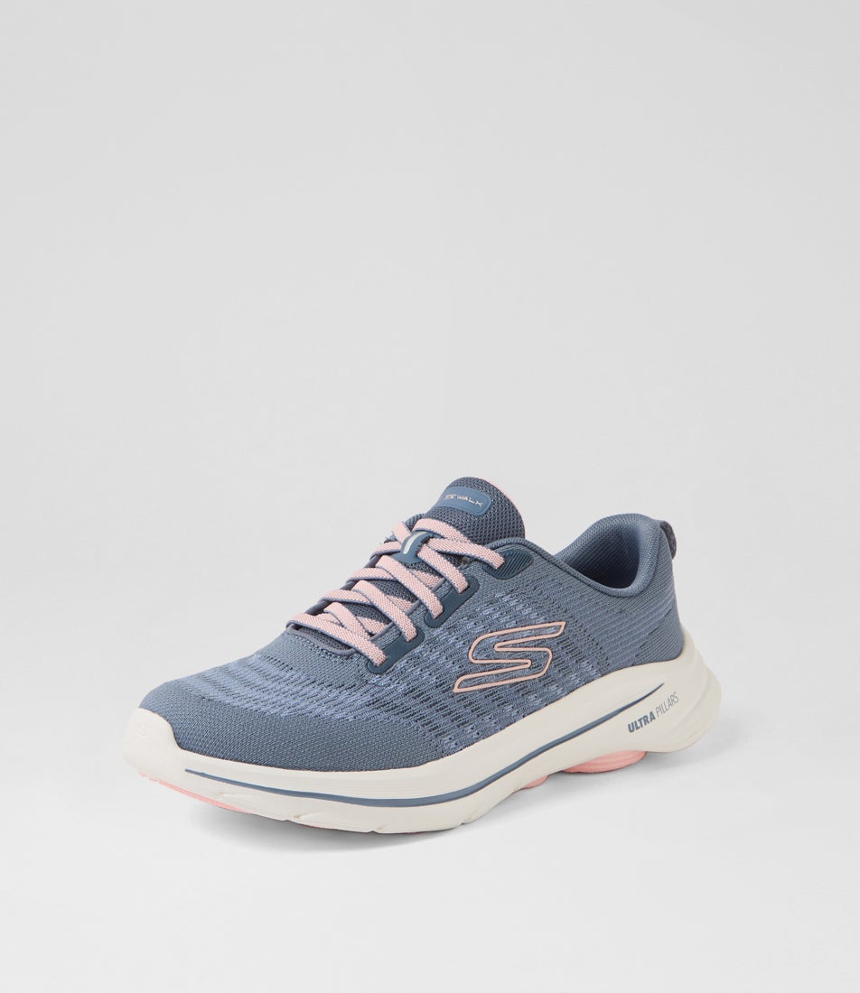 Go Walk 8 Blue Pink Fabric Sneakers Go Walk 8 Blue Pink Fabric Sneakers