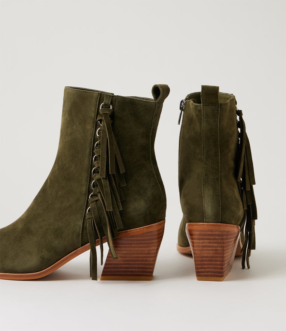 Joday Khaki Suede Ankle Boots