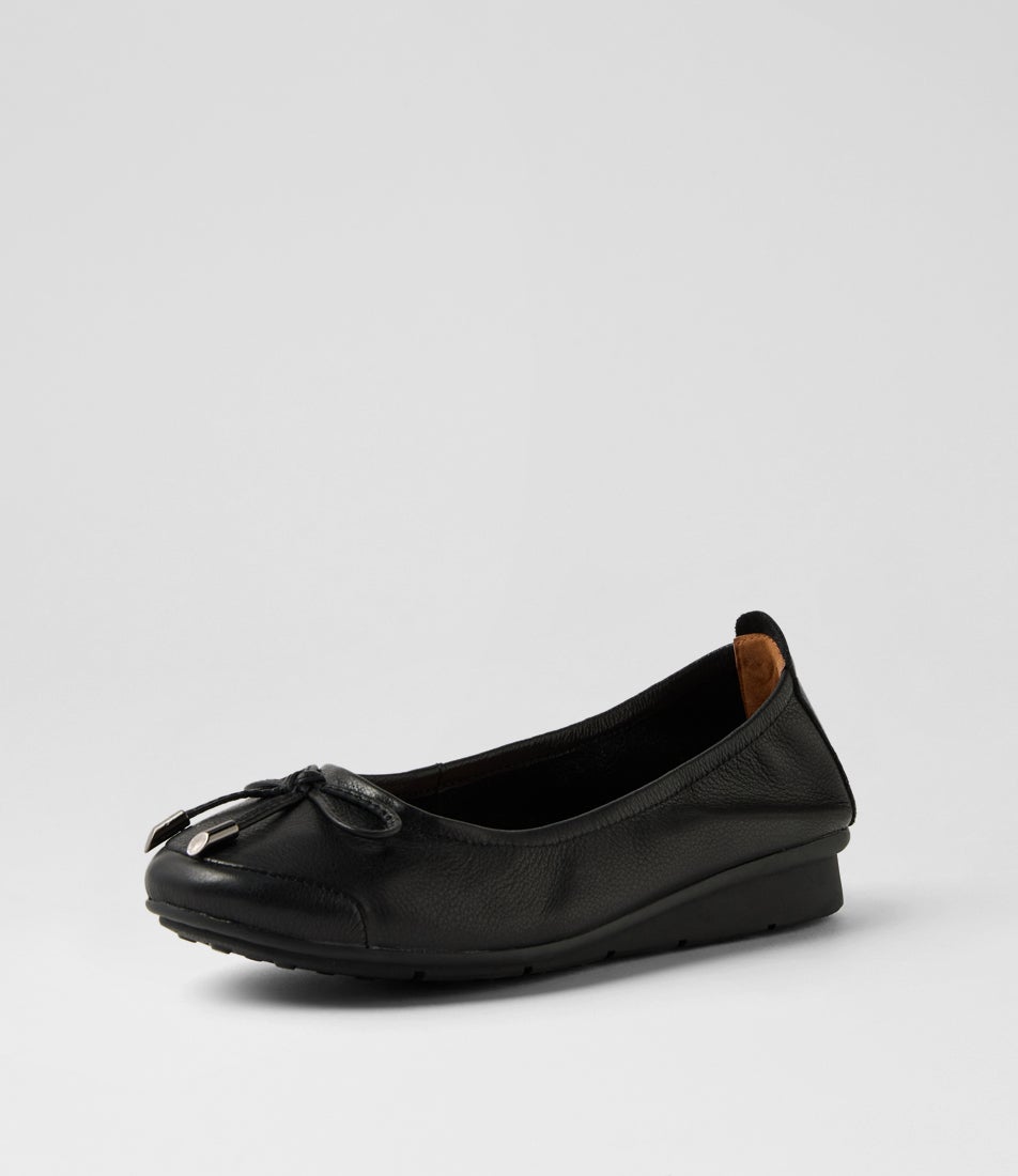 Phillipe Black Leather Flat Shoes