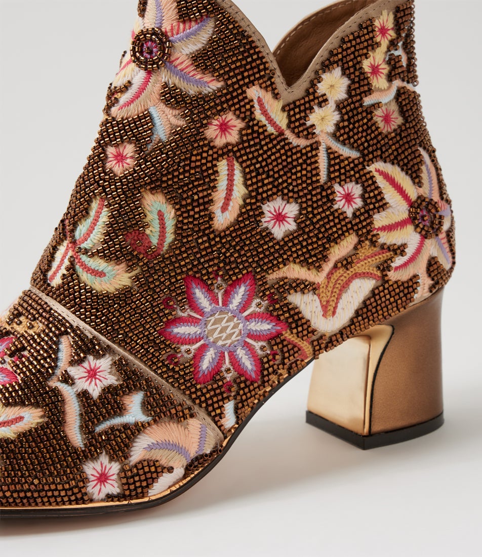 Jikes Bronze Multi Ankle Boots