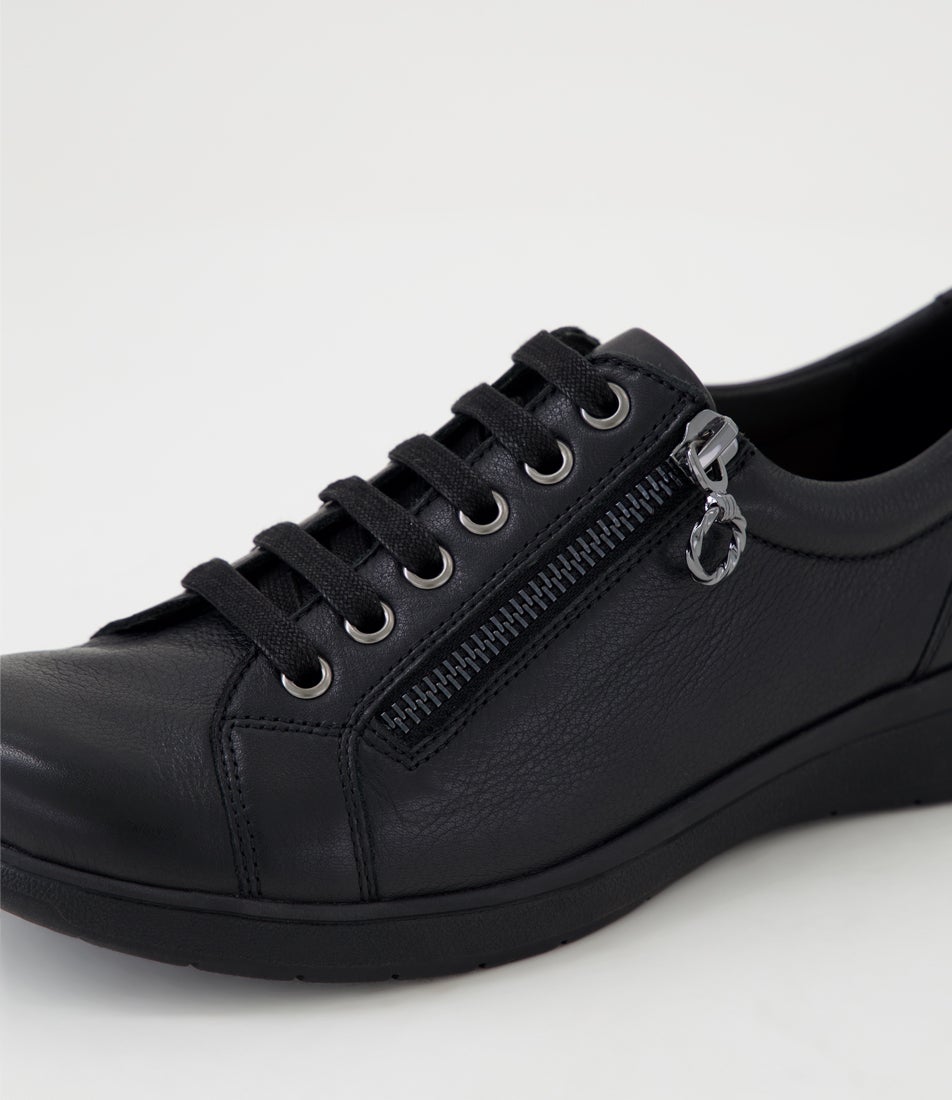 Alvies D Black Leather Sneakers