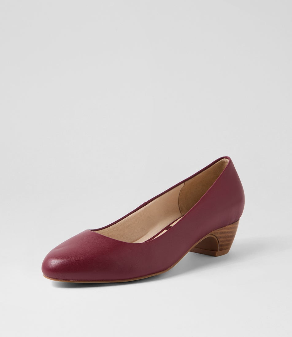 Navya Pomegranate Leather Heels