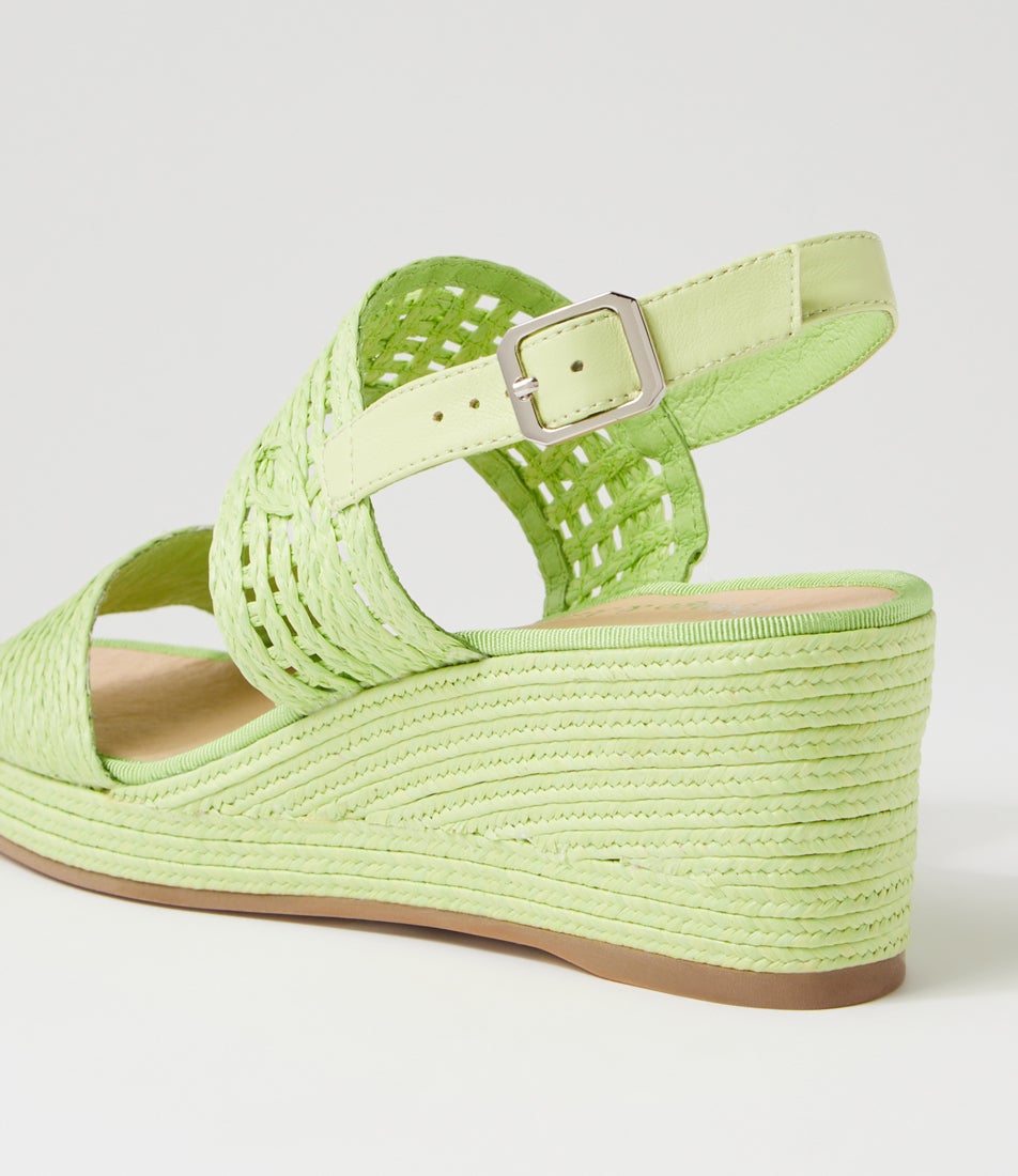 Maric Lime Fabric Sandals