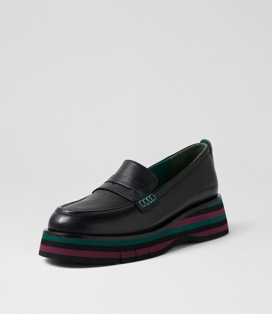 Glambot Black Forest Leather Loafers