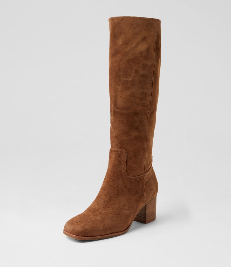 Zaez Nutmeg Natural Suede Knee High Boots
