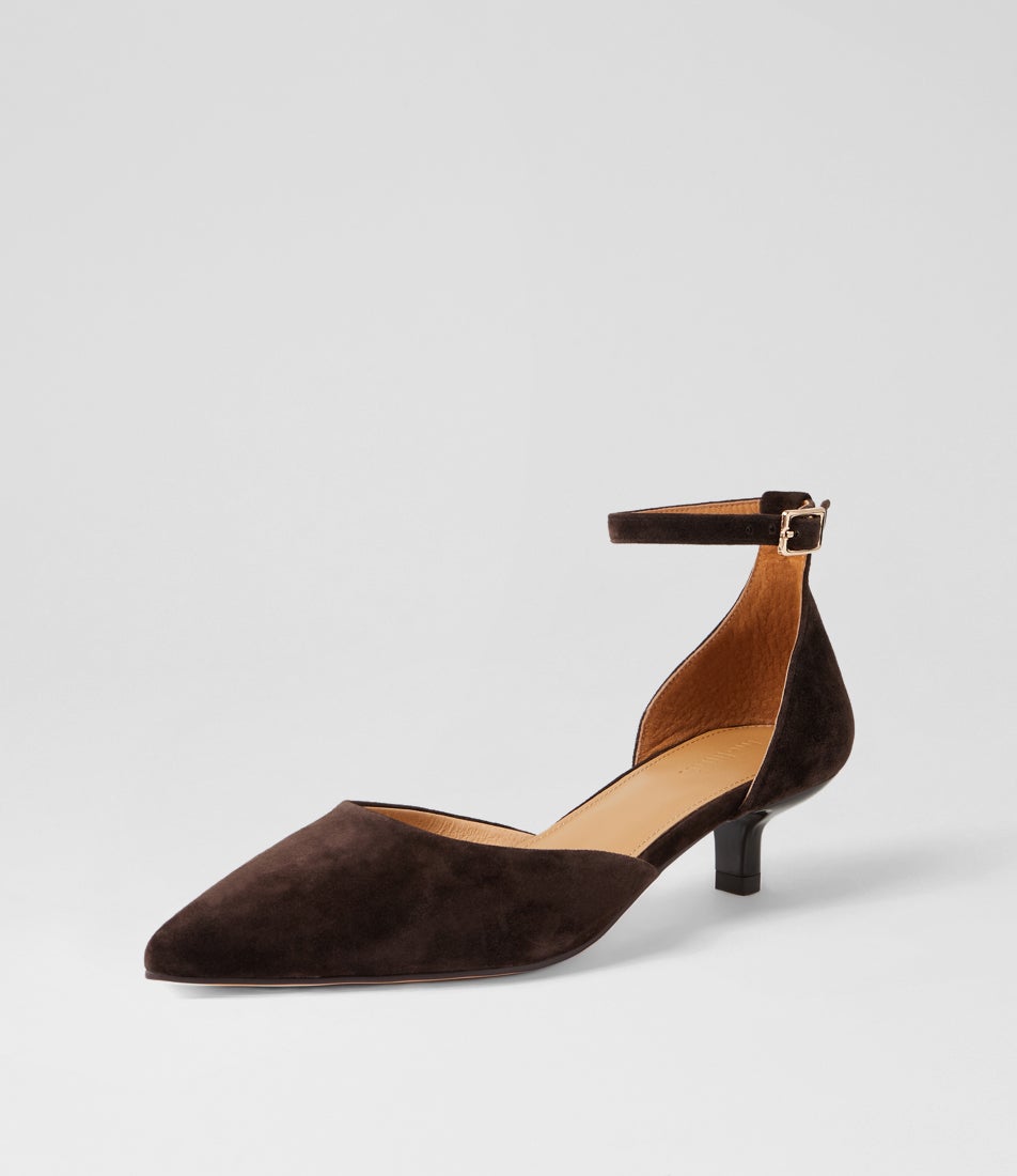 Cushla Dark Choc Suede Pump Heels